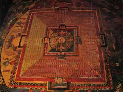 
Mandala palace and surrounding universe of the Buddha Vairochana on the fifth floor of the Gyantse Kumbum - Tibet Nomachi book
